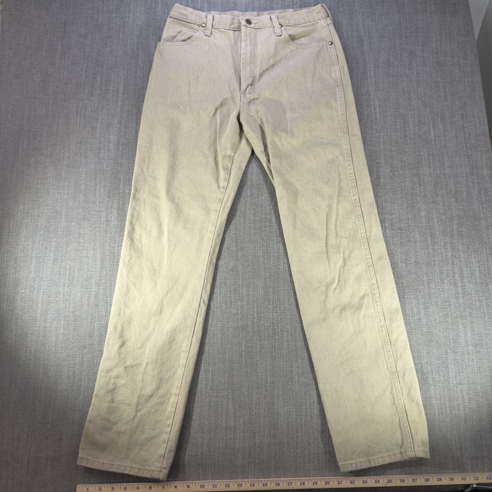 Wrangler Cowboy Cut Jeans Mens 32x34 Beige Regular Fit Denim Western 1013MWZTN